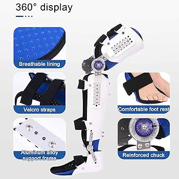 Amazon.co.jp: 膝固定ブレース、調節可能な膝 - 足首 - 足固定